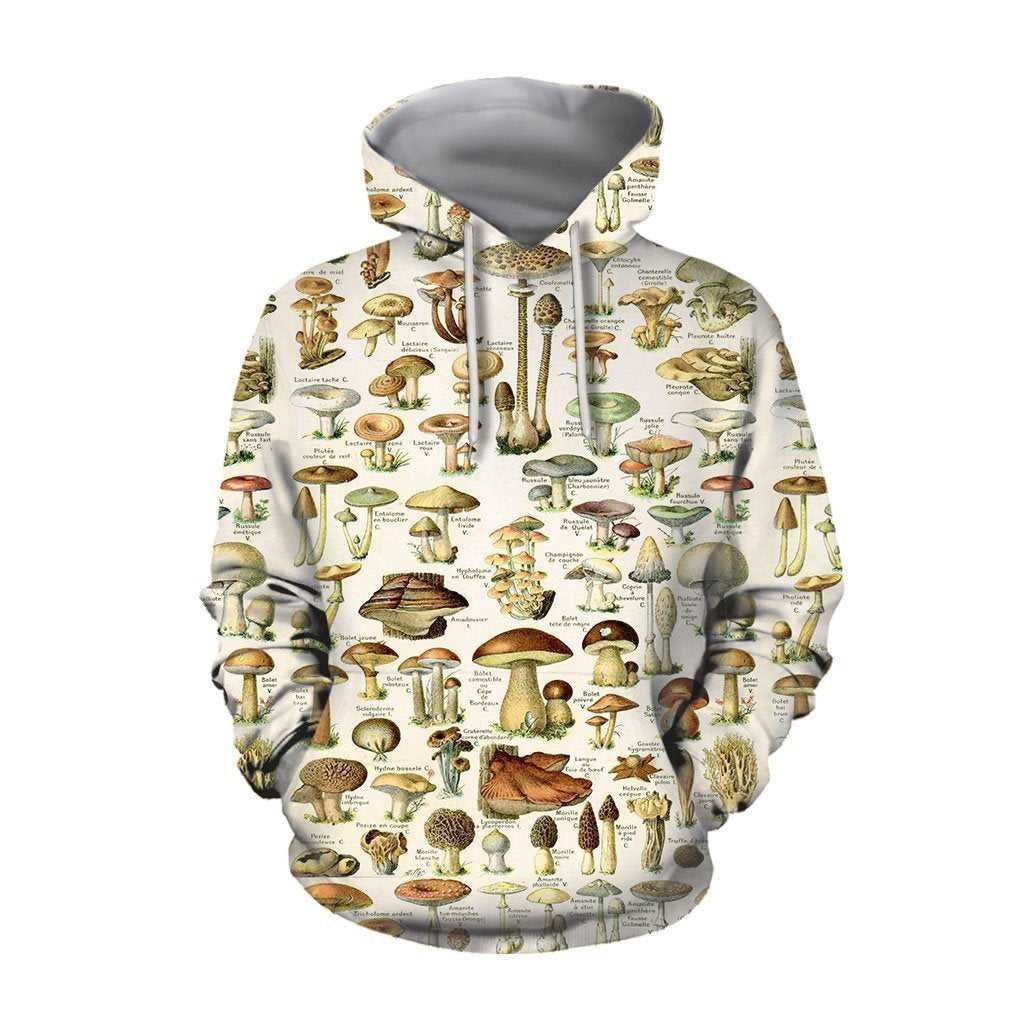 All Over Print Champignons Hoodie-Apparel-NTH-Hoodie-S-Vibe Cosy™