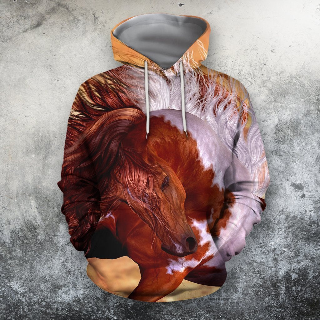 3D All Over Printing Beautiful Red Horse Shirts-Apparel-Phaethon-Hoodie-S-Vibe Cosy™