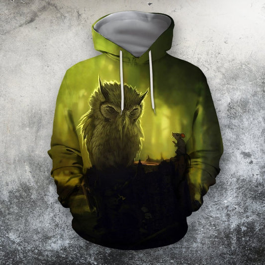 3D All Over Print Owl And Mouse Shirts-Apparel-Phaethon-Hoodie-S-Vibe Cosy™