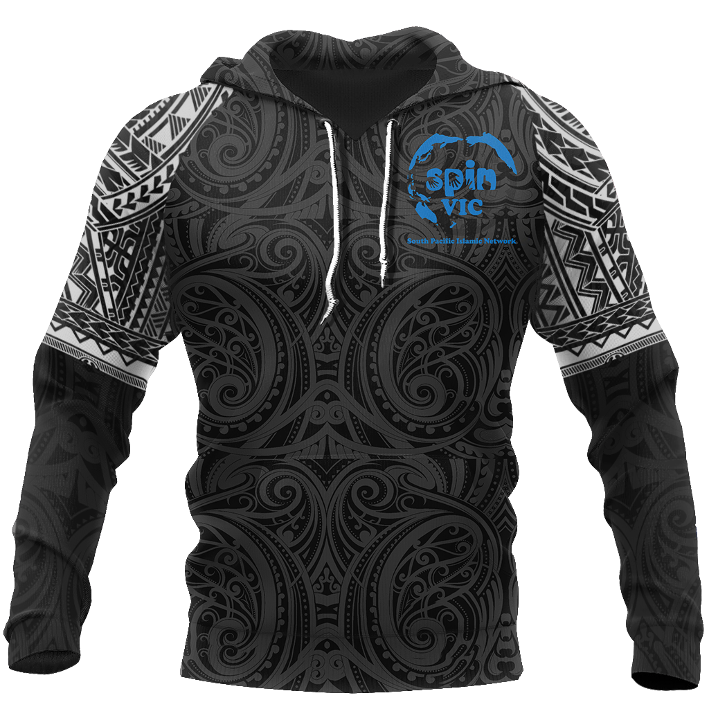 Special Black All Over Hoodie White K4-Apparel-Khanh Arts-Hoodie-S-Vibe Cosy™
