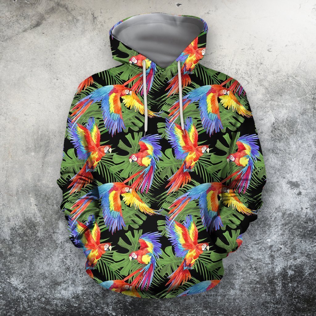 3D All Over Printing Scarlet Macaw Parrot Shirt-Apparel-Phaethon-Hoodie-S-Vibe Cosy™