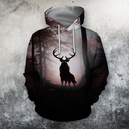 All Over Print Deer Shadow-Apparel-Phaethon-Hoodie-S-Vibe Cosy™