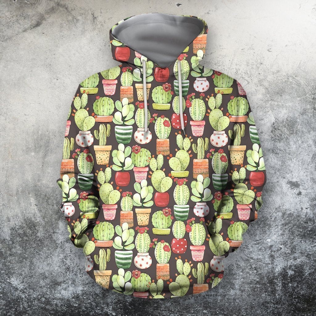3D All Over Printing Cactus Pots Shirt-Apparel-NTH-Hoodie-S-Vibe Cosy™