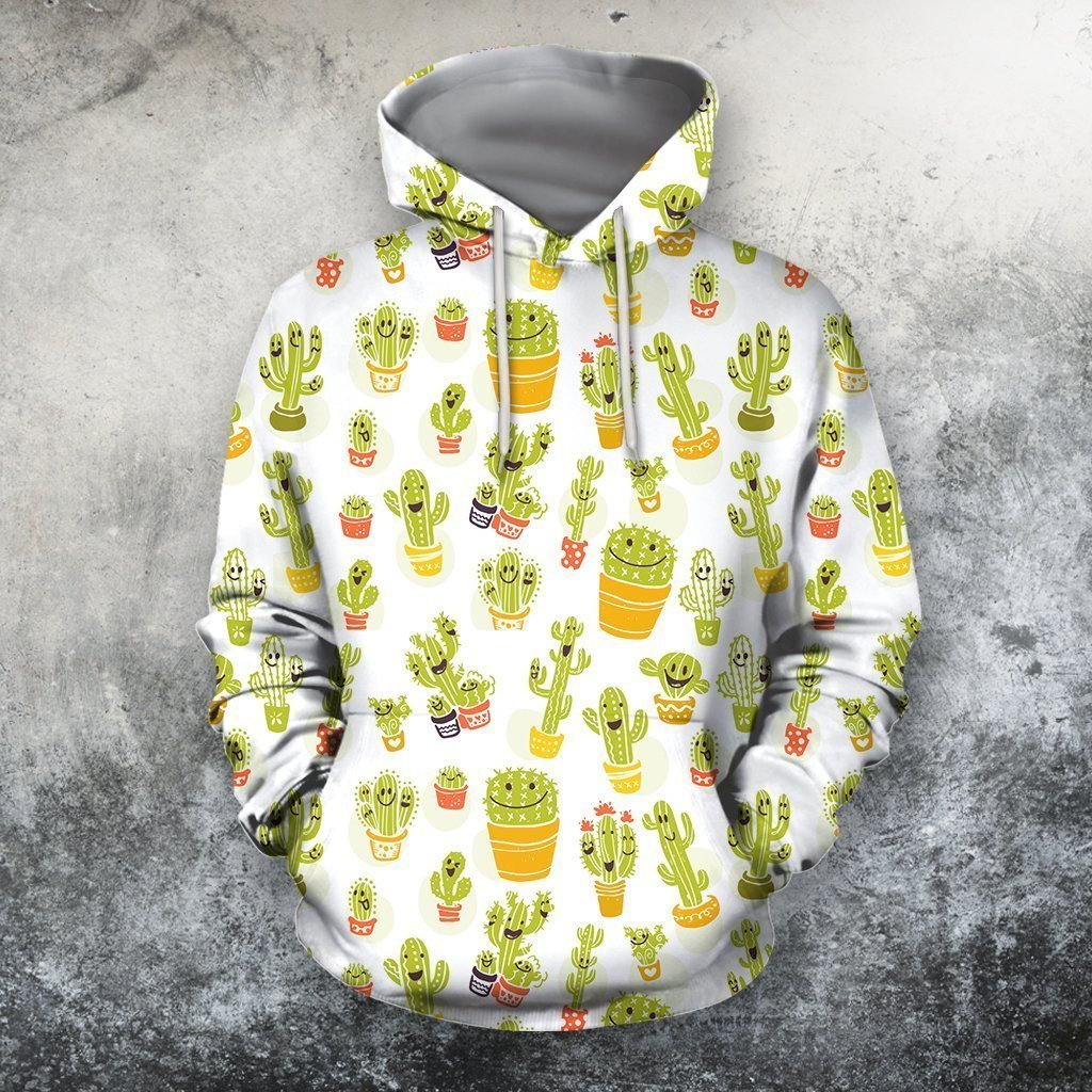 All Over Printing Cacti Happy Shirt-Apparel-Phaethon-Hoodie-S-Vibe Cosy™