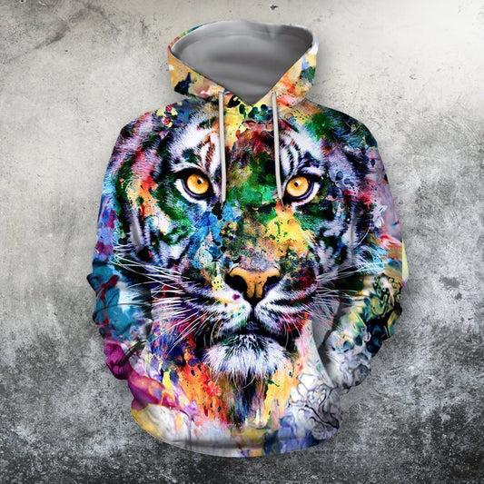 3D All Over Print Tiger Hoodie-Apparel-RoosterArt-Hoodie-S-Vibe Cosy™