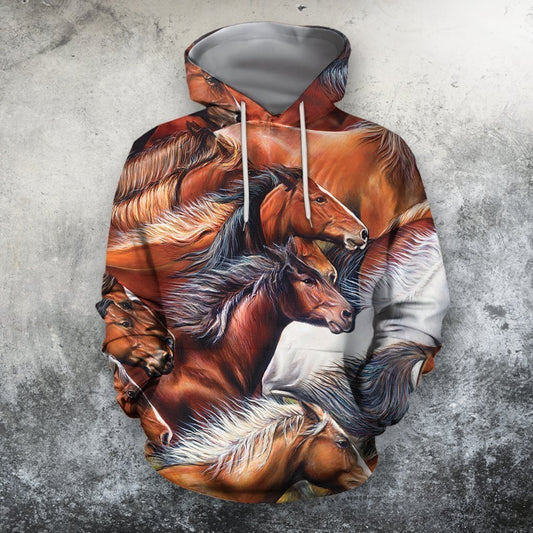 3D All Over Printing Horses Running Shirt-Apparel-Phaethon-Hoodie-S-Vibe Cosy™