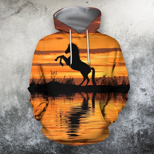 3D All Over Print Horse Sunset Shirts-Apparel-Phaethon-Hoodie-S-Vibe Cosy™