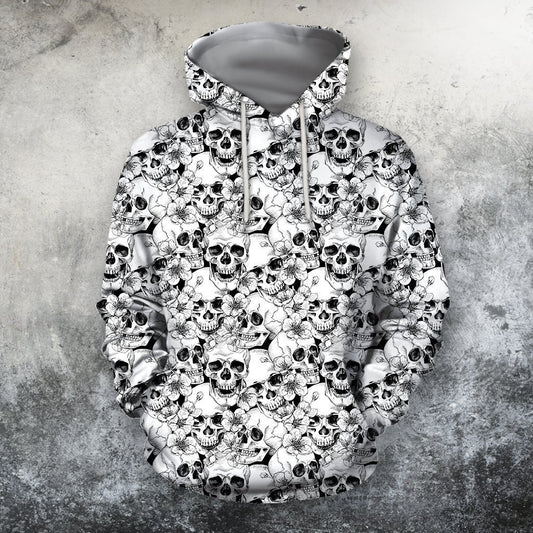 3D All Over Print Skullcap And Sakura Shirts-Apparel-Phaethon-Hoodie-S-Vibe Cosy™