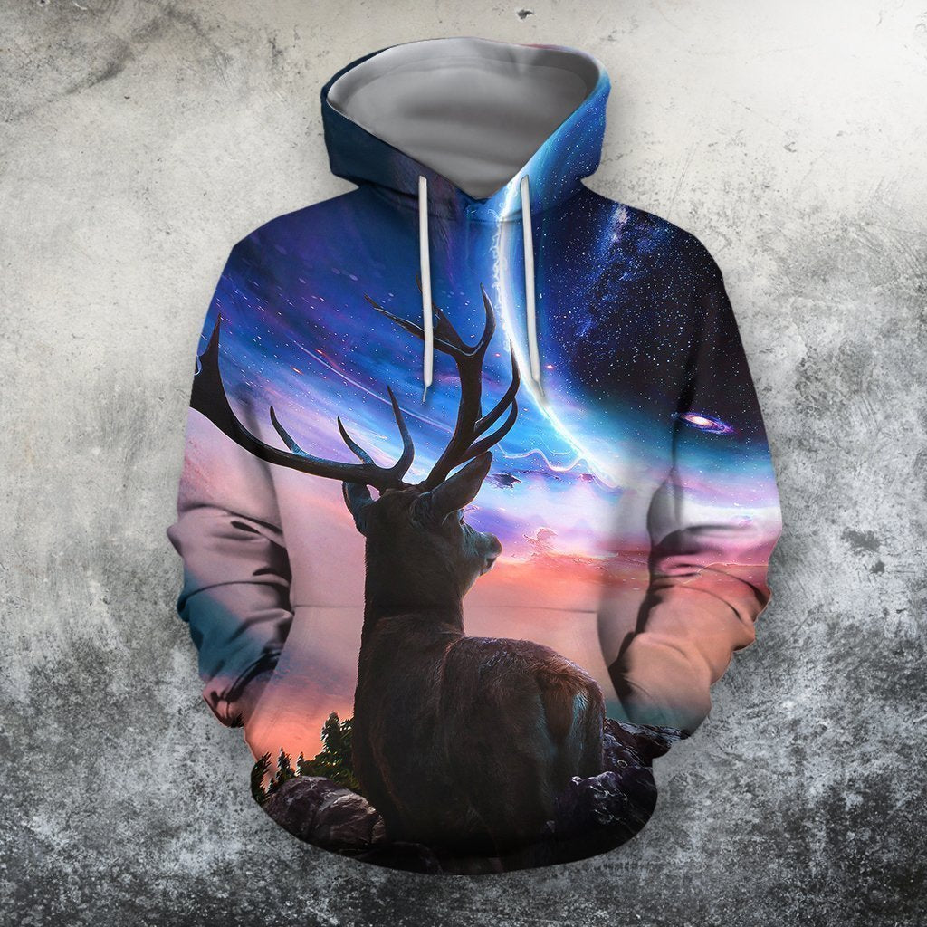 3D All Over Printing Deer And Moon Shirts-Apparel-Phaethon-Hoodie-S-Vibe Cosy™