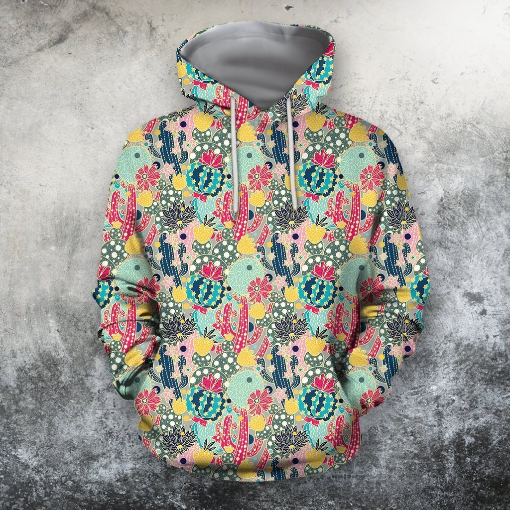 All Over Printing Cactus Color Shirt-Apparel-Phaethon-Hoodie-S-Vibe Cosy™