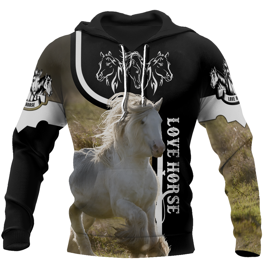 Love White Horse Shirt - Winter Set for Men and Women JJ091201-Apparel-NNK-Hoodie-S-Vibe Cosy™