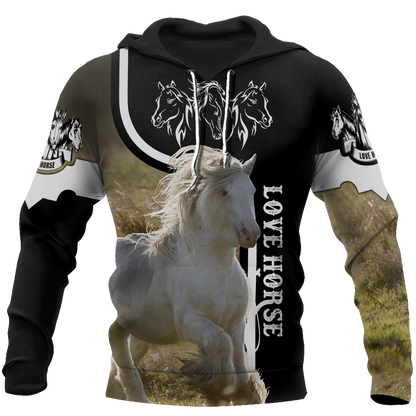 Love White Horse Shirt - Winter Set for Men and Women JJ091201-Apparel-NNK-Hoodie-S-Vibe Cosy™
