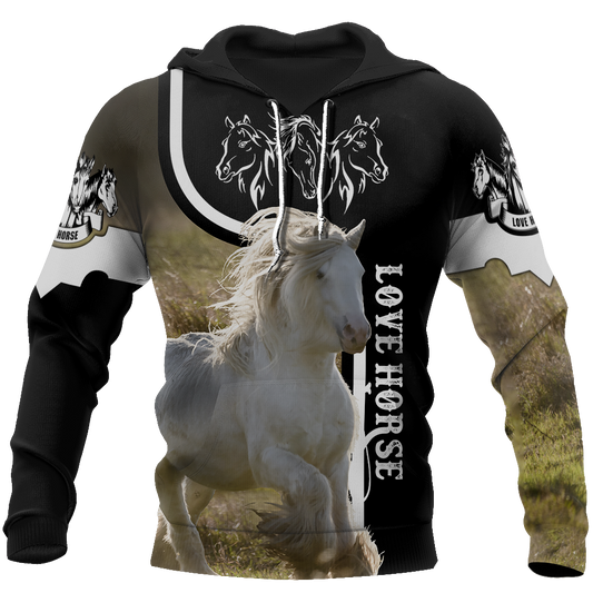 Love White Horse Shirt - Winter Set for Men and Women JJ091201-Apparel-NNK-Hoodie-S-Vibe Cosy™