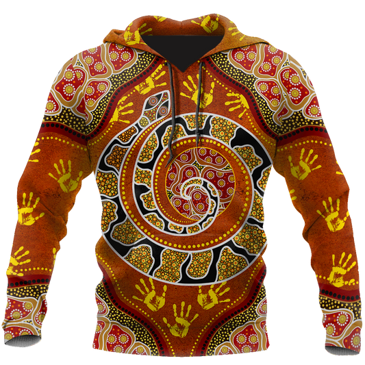 Aboriginal Snake Painting Art 3D Hoodie Shirt For Men And Women