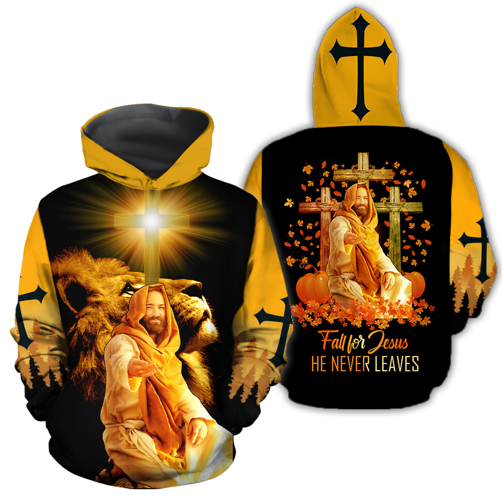 Fall For Jesus He Never Leaves 3D All Over Printed Shirts HVT29102003