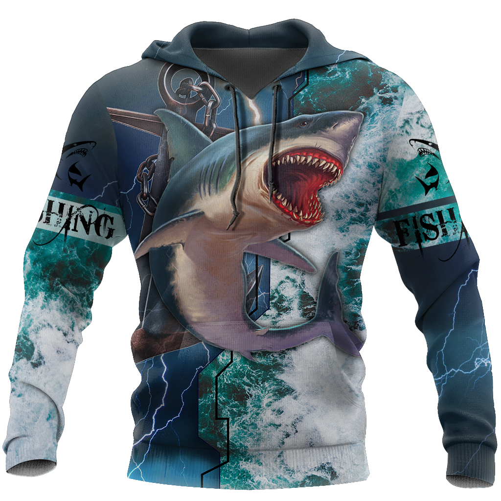 Shark hunting fishing anchor in deep sea 3d all over printing for fisherman TR080101 - Amaze Style™-Apparel