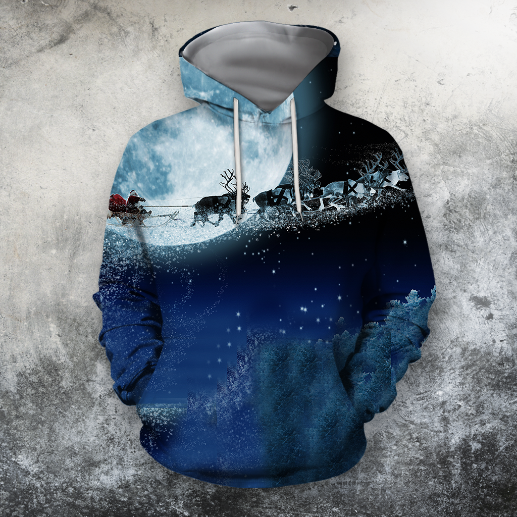 All Over Print Santa Ride 03-Apparel-HbArts-Hoodie-S-Vibe Cosy™