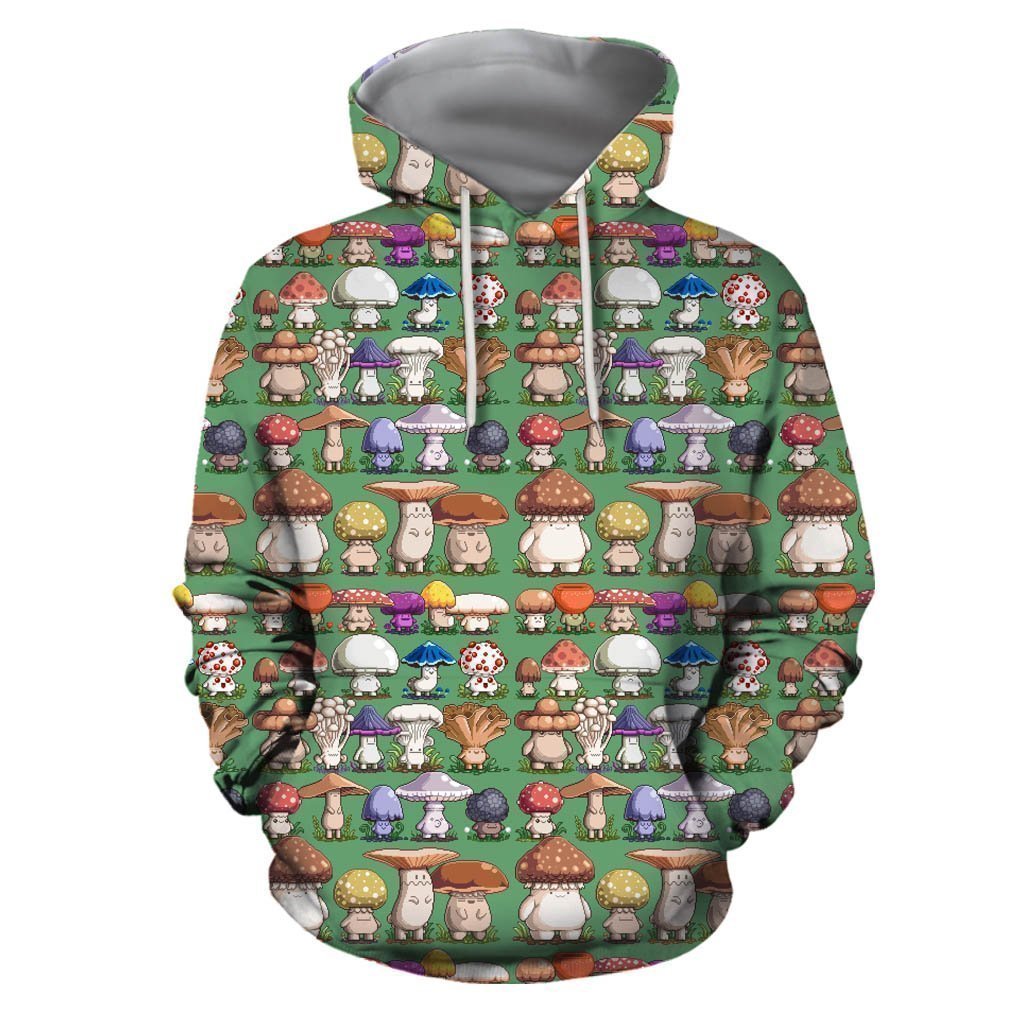 All Over Print Cartoon Mushroom Hoodie-Apparel-NTH-Hoodie-S-Vibe Cosy™
