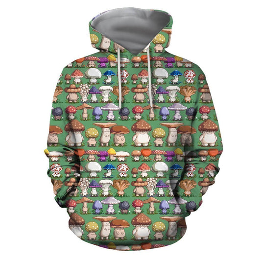 All Over Print Cartoon Mushroom Hoodie-Apparel-NTH-Hoodie-S-Vibe Cosy™