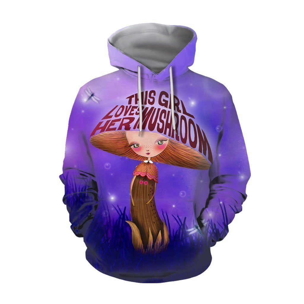3D All Over Print This Girl Loves Her Mushrooms Hoodie-Apparel-NTH-Hoodie-S-Vibe Cosy™
