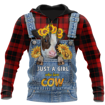 Farmer Style Cow Sunflower 3D All Over Print  Hoodie TR0909203