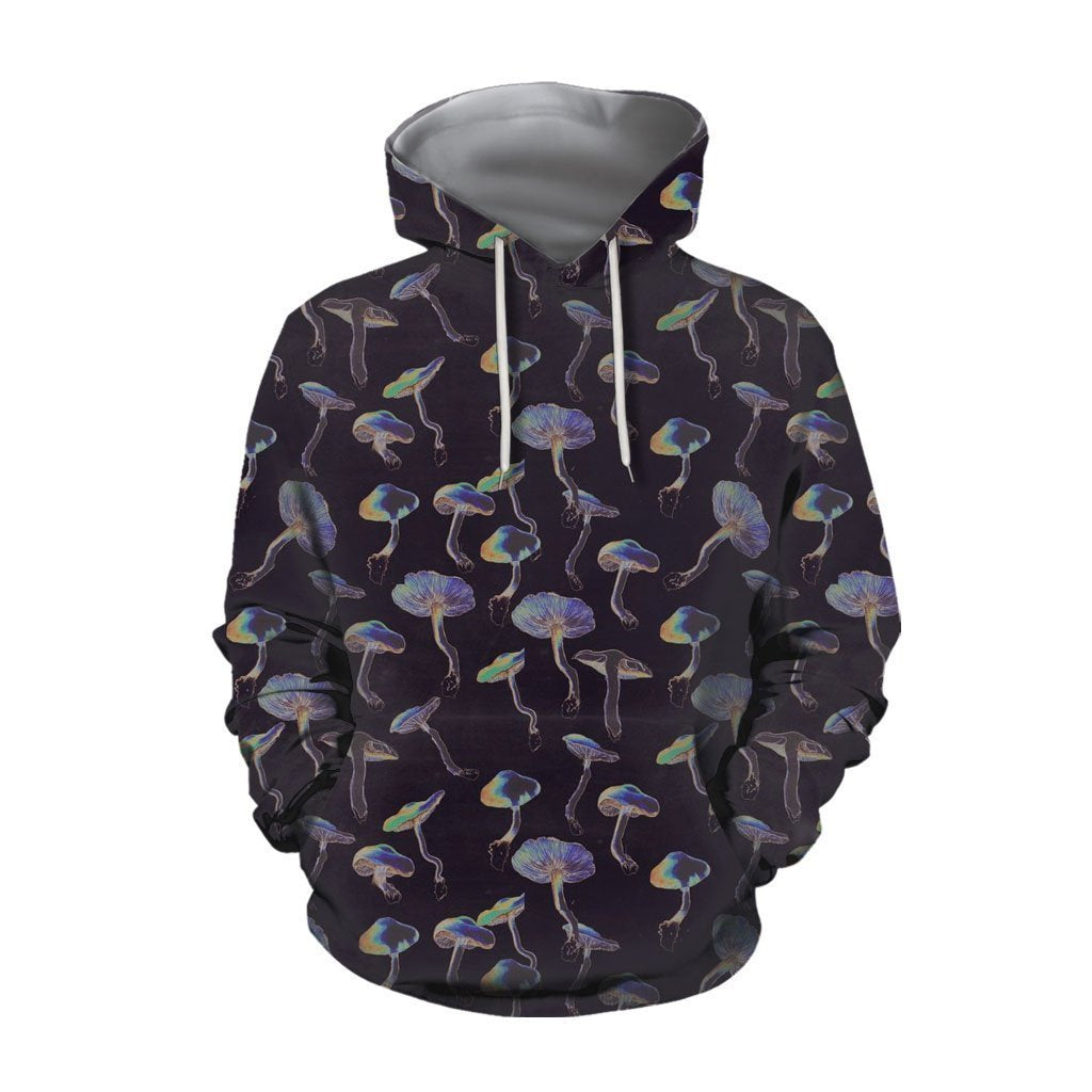 3D All Over Print Black Backgroud Mushroom-Apparel-NTH-Hoodie-S-Vibe Cosy™