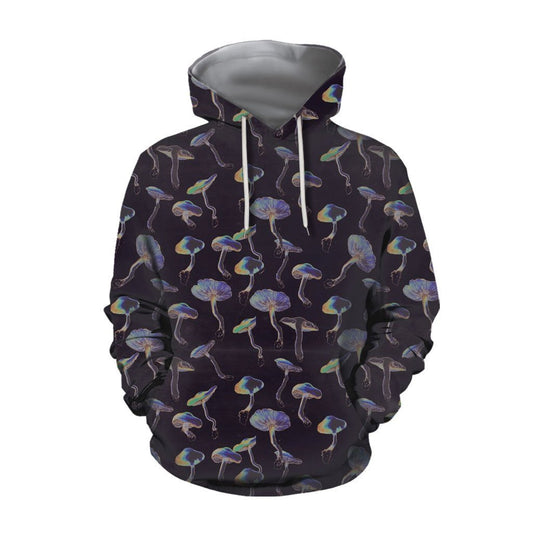 3D All Over Print Black Backgroud Mushroom-Apparel-NTH-Hoodie-S-Vibe Cosy™