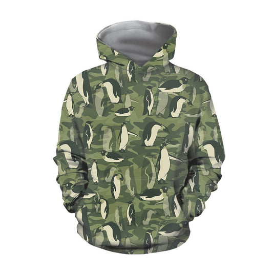 Camo Amazing Penguins Hoodie-Apparel-HD09-Hoodie-S-Vibe Cosy™