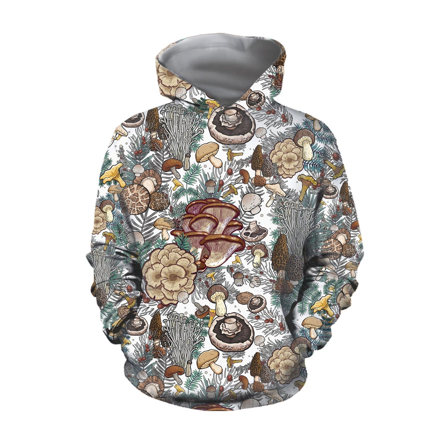 Edible Mushrooms White Hoodie-Apparel-HD09-Hoodie-S-Vibe Cosy™