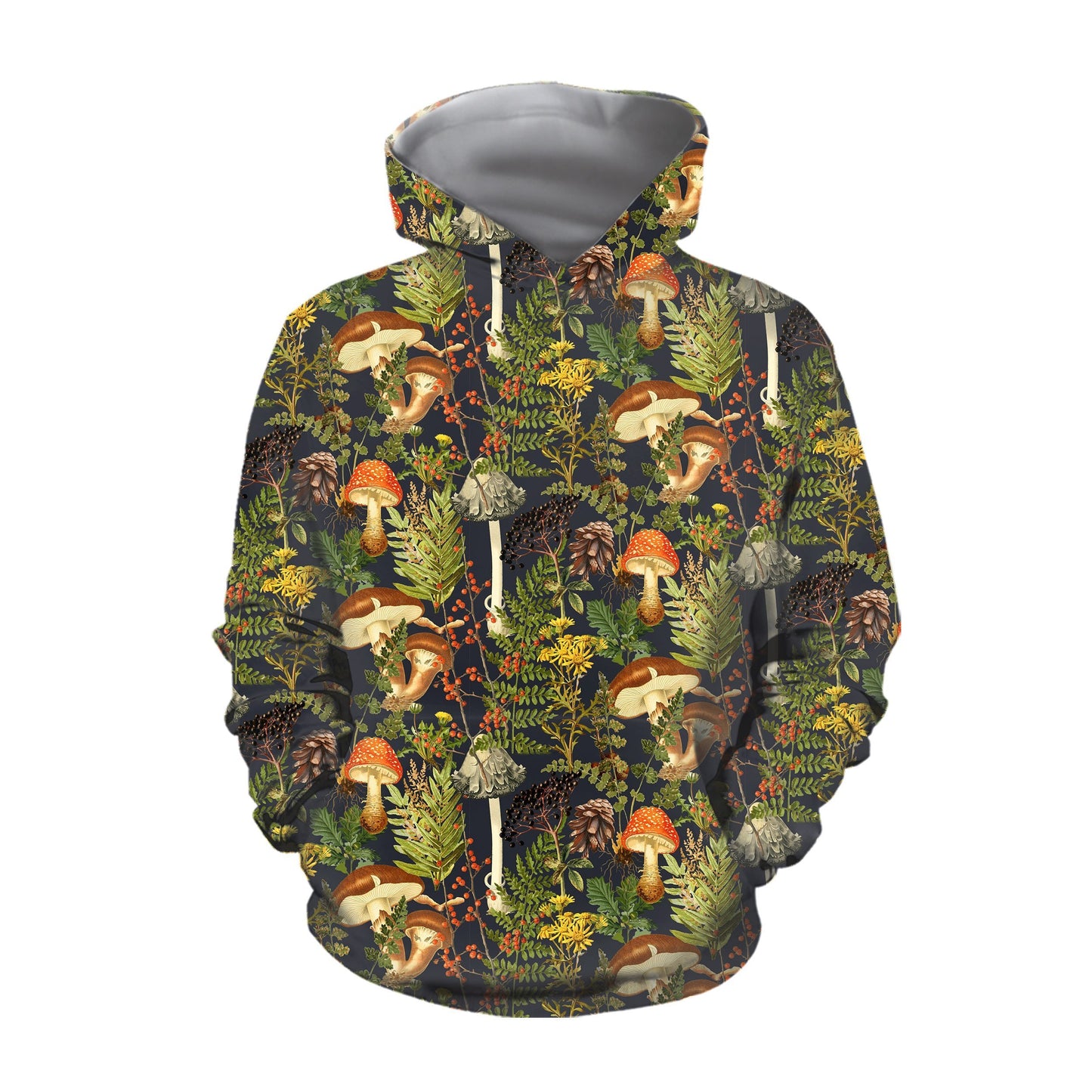 Forest Mushroom Hoodie-Apparel-NTH-Hoodie-S-Vibe Cosy™
