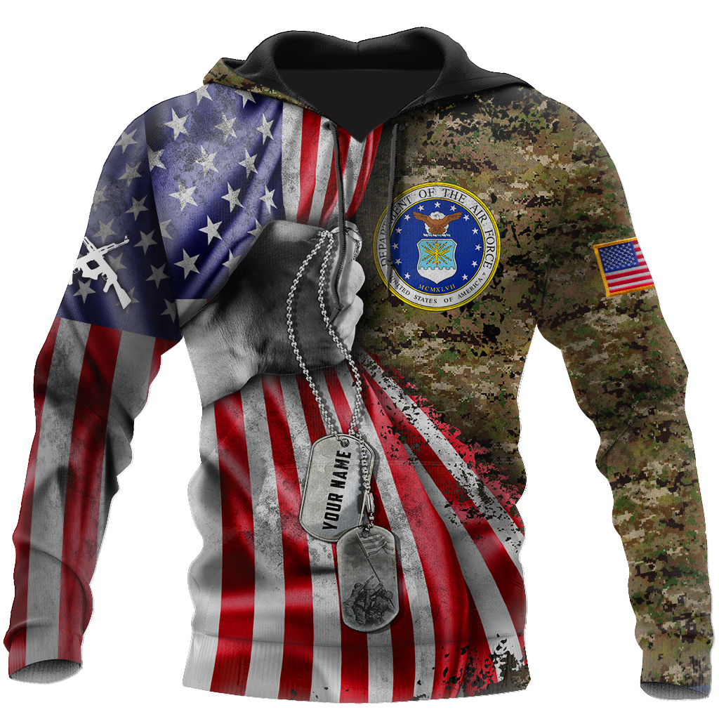 US Air Force tag Custom name 3D shirts for men and women
