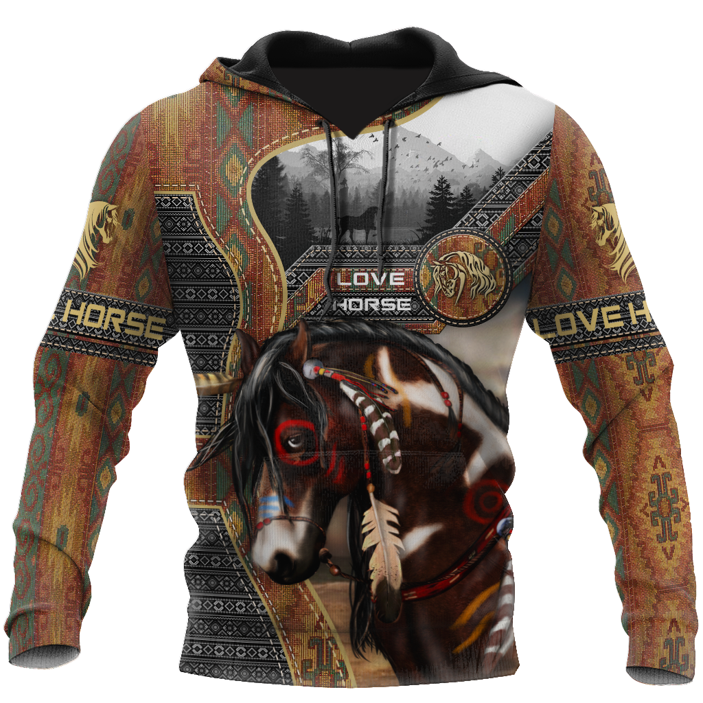 Native Horse 3D All Over Printed Hoodie For Men And Women TR1311206ND