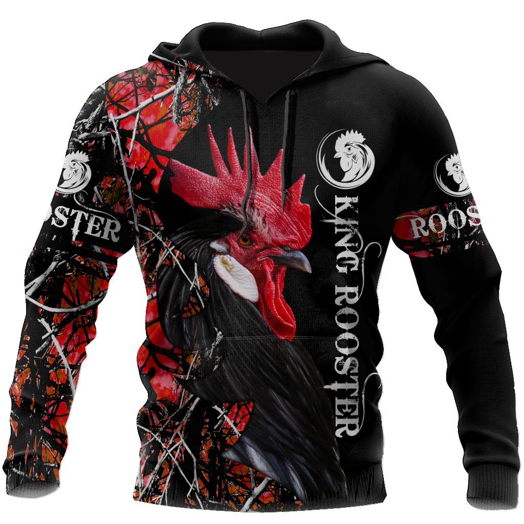 King Rooster 3D All Over Printed Unisex Hoodie ML