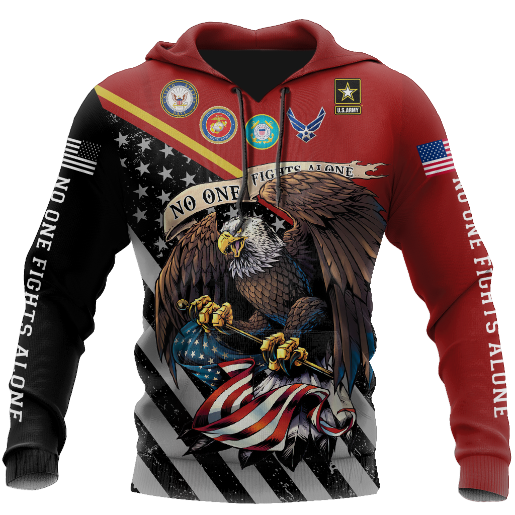 US Veteran No one fights alone shirts for men and women TR2505201S-Apparel-Huyencass-Hoodie-S-Vibe Cosy™