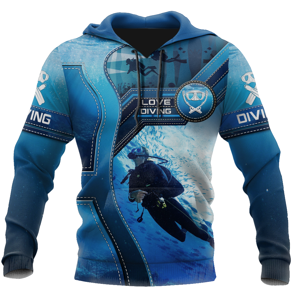 Scuba Diving 3D All Over Printed Shirts For Men and Women-ALL OVER PRINT HOODIES-HP Arts-Hoodie-S-Vibe Cosy™