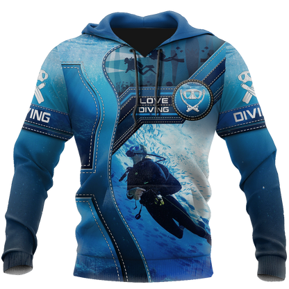 Scuba Diving 3D All Over Printed Shirts For Men and Women-ALL OVER PRINT HOODIES-HP Arts-Hoodie-S-Vibe Cosy™
