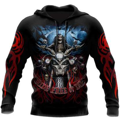 Ride free or die 3D All Over Printed Shirts and short for Men and Women PL