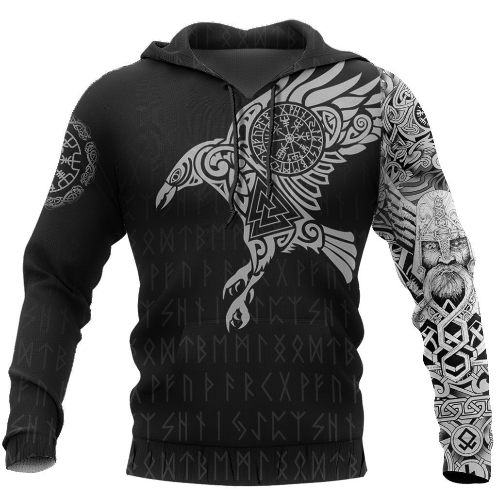 Vikings - The Raven of Odin Tattoo version 2.0-Apparel-HP Arts-Hoodie-S-Vibe Cosy™