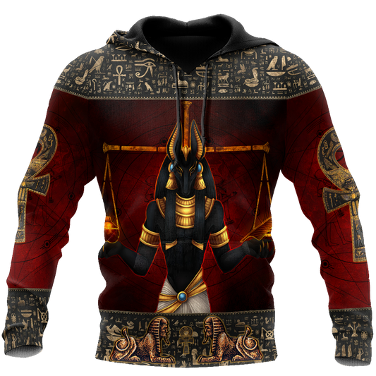Anubis Ancient Egyptian 3D All Over Printed Shirts For Men And Women JJ26062004-Apparel-MP-Hoodie-S-Vibe Cosy™