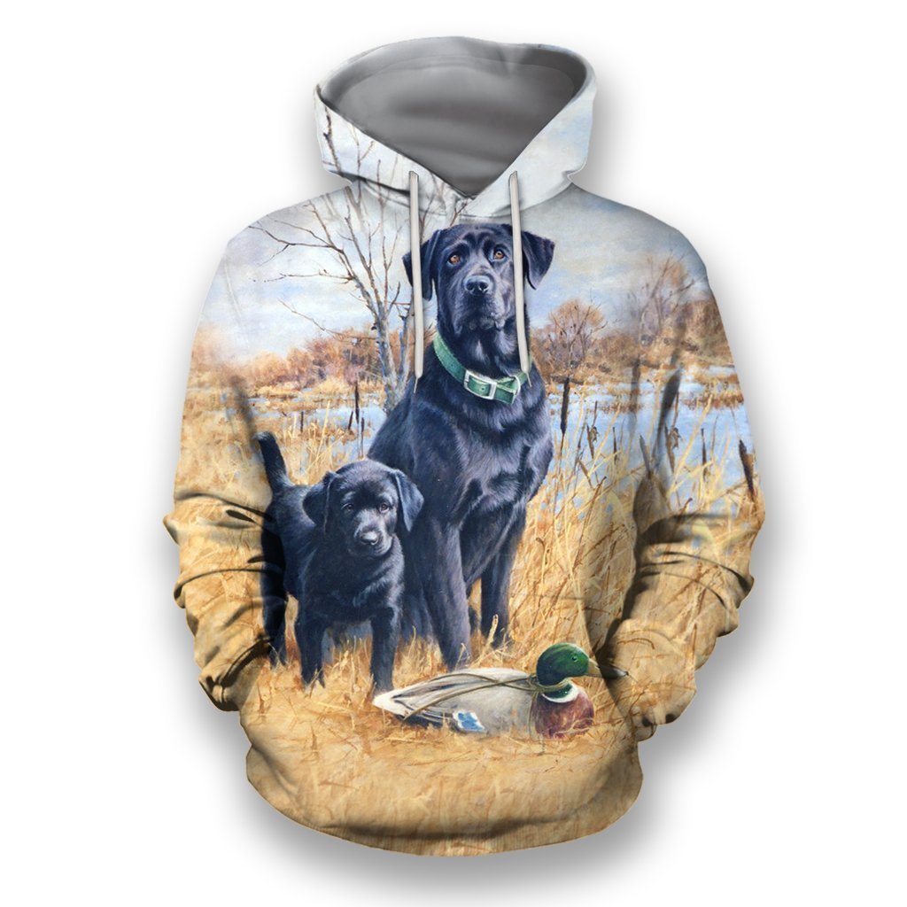 All Over Print Black Labrador-Apparel-HbArts-Hoodie-S-Vibe Cosy™