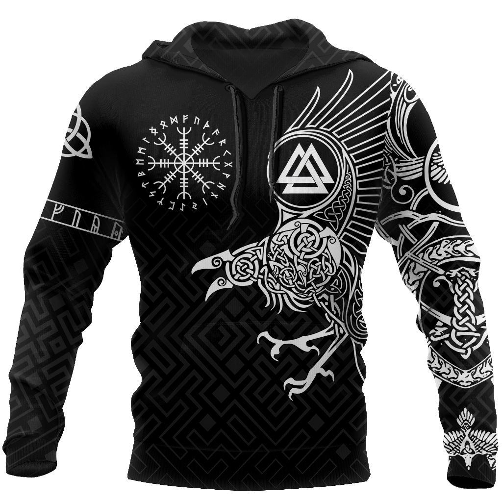 Vikings - The Raven of Odin Tattoo Special Hoodie-Apparel-HP Arts-Hoodie-S-Vibe Cosy™