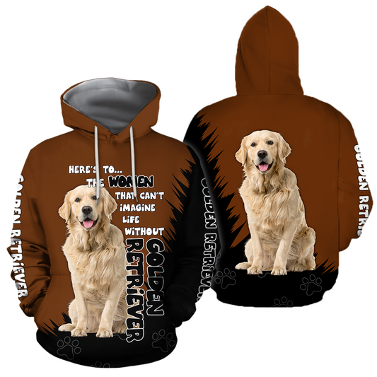 Golden Retriever Dog Lover 3D Full Printed Shirt For Men And Women Pi281208-Apparel-MP-Hoodie-S-Vibe Cosy™