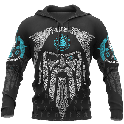 3D All Over Printed Raven And Odin version 2.0-Apparel-HP Arts-Hoodie-S-Vibe Cosy™