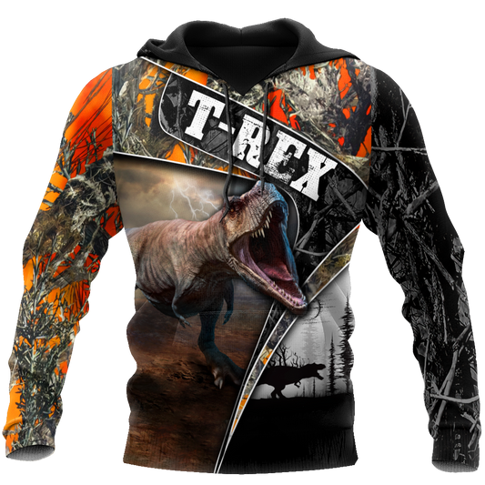 Dinosaur T-rex orange camo 3D all over printed shirts