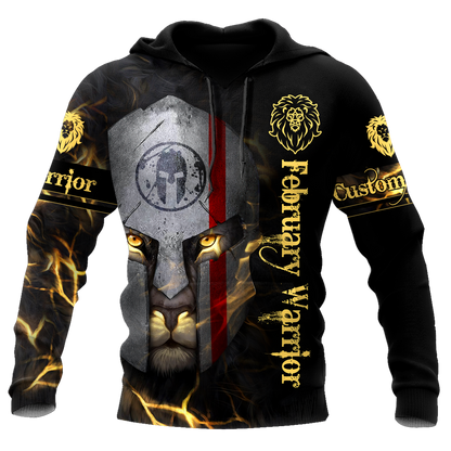 February Spartan Lion Warrior 3D All Over Printed Unisex Shirts