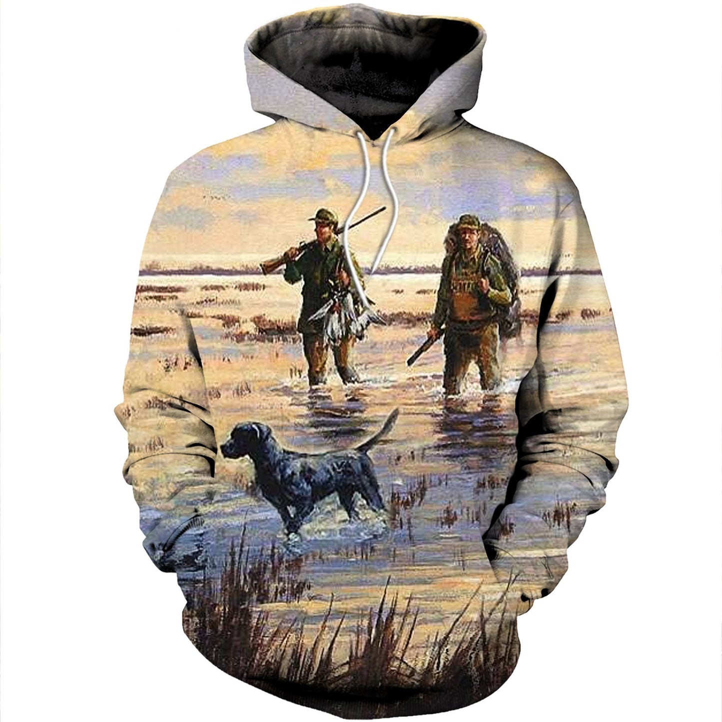 3D Printed Duck Hunting Painting Clothes-Apparel-HP Arts-Hoodie-S-Vibe Cosy™