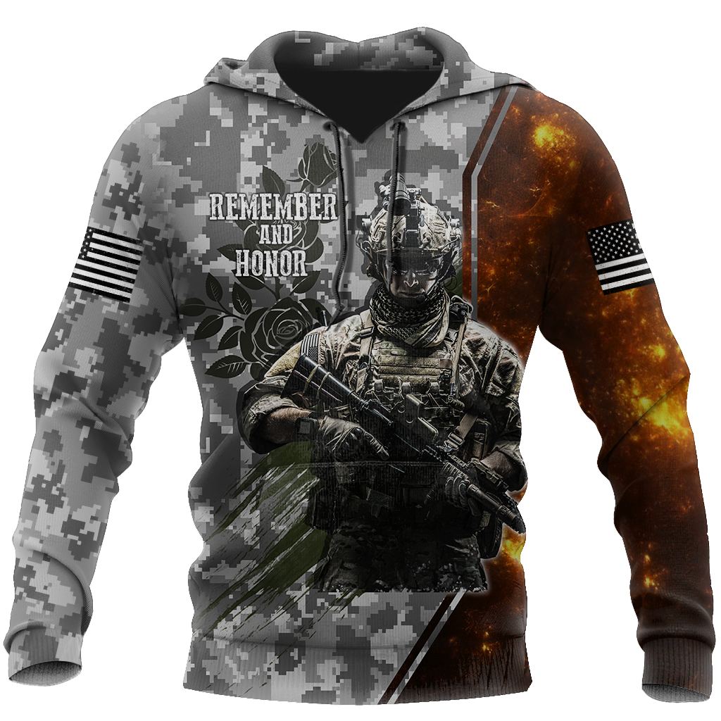 Memorial day Remember and honor the heroes 3D over printed shirts grey TR140402A-Apparel-Huyencass-Hoodie-S-Vibe Cosy™