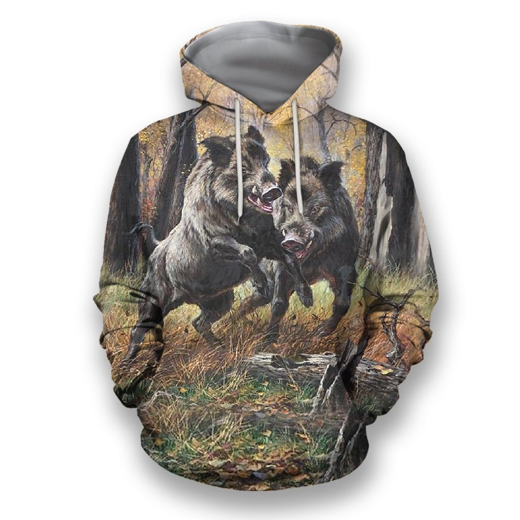 All Over Print Hunting Boar-Apparel-HbArts-Hoodie-S-Vibe Cosy™