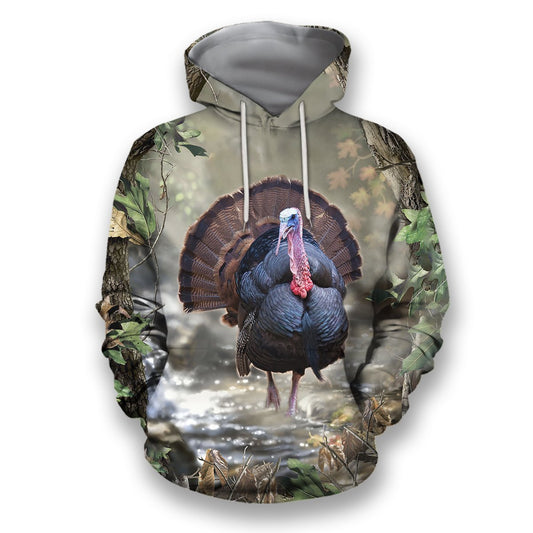 All Over Printed Turkey Hunting Camo Shirts-Apparel-HbArts-Hoodies-S-Vibe Cosy™