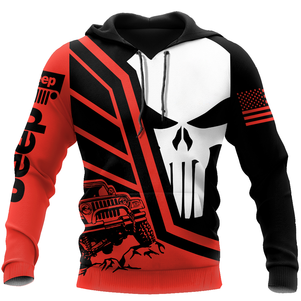 Jeep Skull Black and Red Unisex Shirts DL20302001